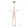 Tech-Protect C2S Rope Crossbody telefono pakabukas, Baby Pink/gold