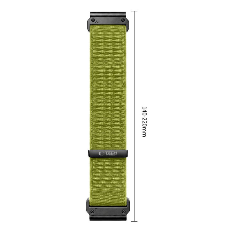 Tech-Protect NylonLoop THP6106 laikrodžio dirželis skirtas Garmin Fenix 5X / 5X Plus / 6X / 6X Pro / 7X / 8 / 8 Pro / 9 / 9 Pro (51 mm), electric lime