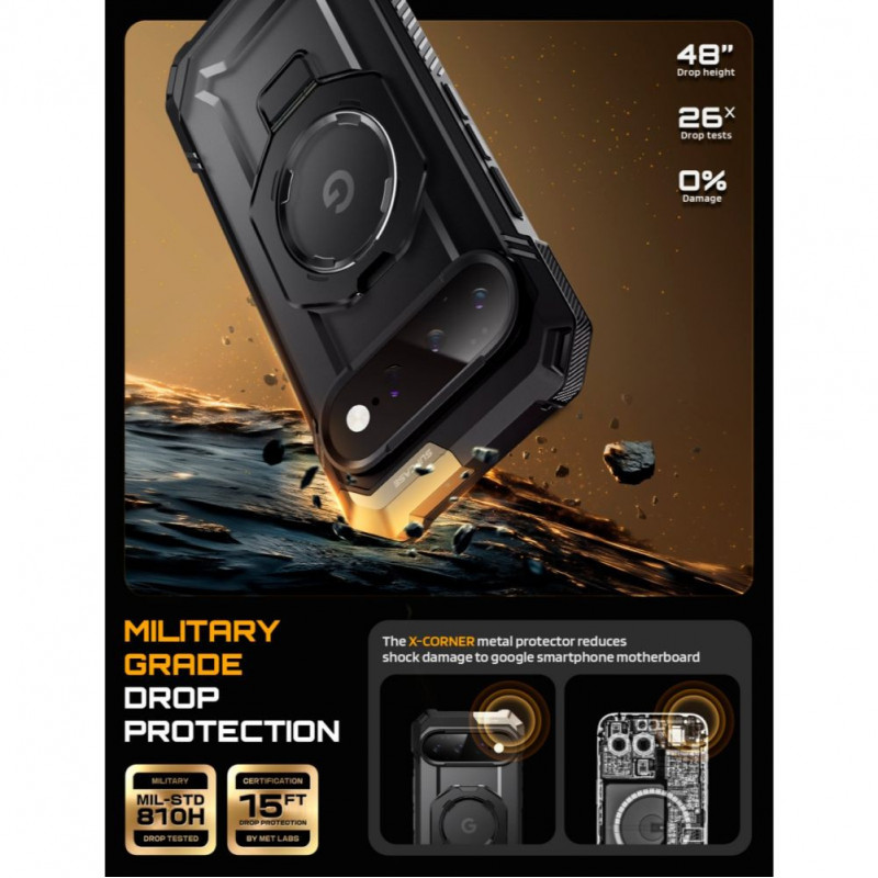 Supcase UB Grip Mag MagSafe dėklas skirtas Google Pixel 11 Pro XL, juodas