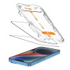 Tech-Protect Quick Set+ grūdintas stiklas, skirta Apple iPhone 13 / 13 Pro / 14 / 16e, juodas (2 vnt.)
