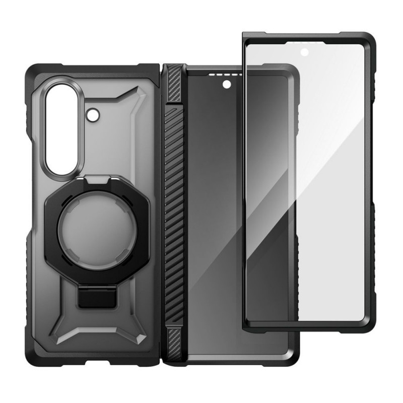 Supcase UB Grip Mag MagSafe dėklas su grūdintu stiklu ir privatumo stiklu, skirtas Samsung Galaxy Z Fold 8, juodas