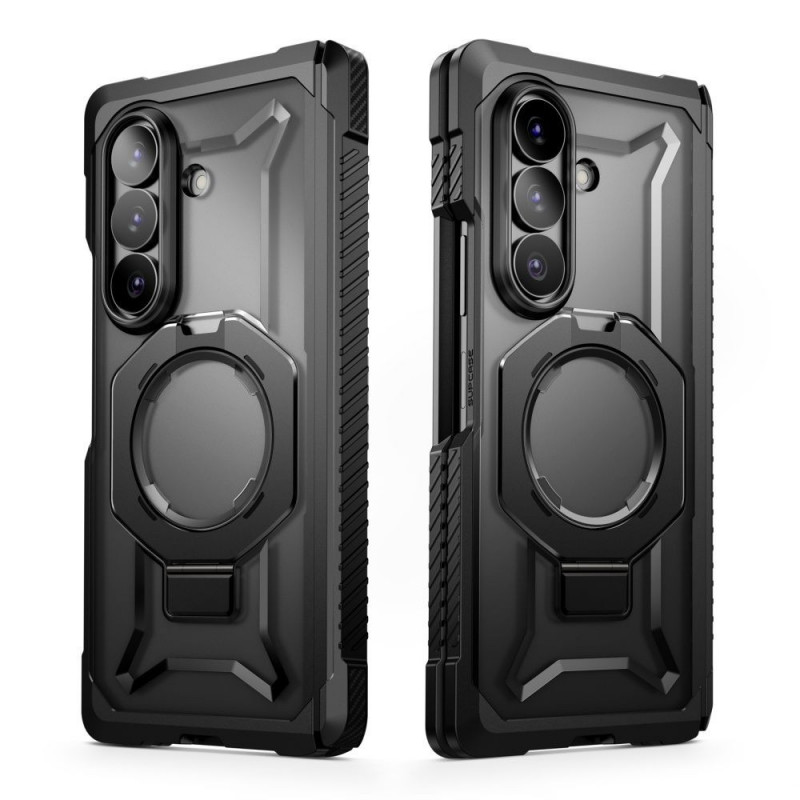 Supcase UB Grip Mag MagSafe dėklas su grūdintu stiklu ir privatumo stiklu, skirtas Samsung Galaxy Z Fold 8, juodas