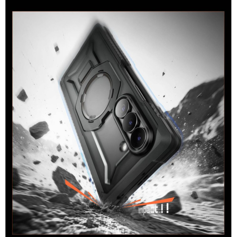 Supcase UB Grip Mag MagSafe dėklas su grūdintu stiklu ir privatumo stiklu, skirtas Samsung Galaxy Z Fold 8, juodas