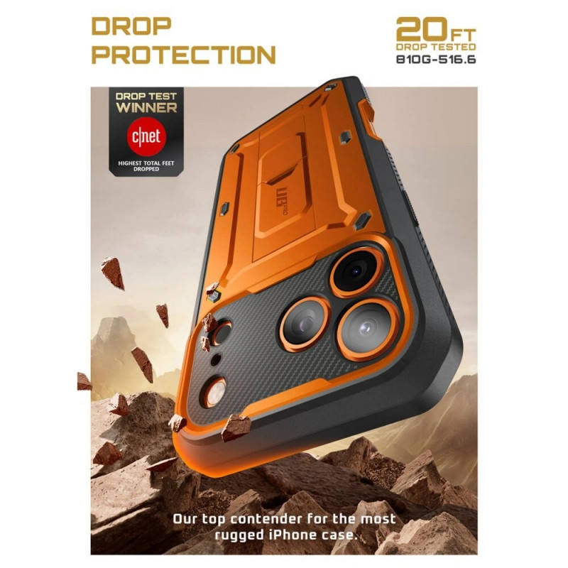 Supcase Unicorn Beetle Pro dėklas skirtas Apple iPhone 17 Pro Max, koralinės spalvos