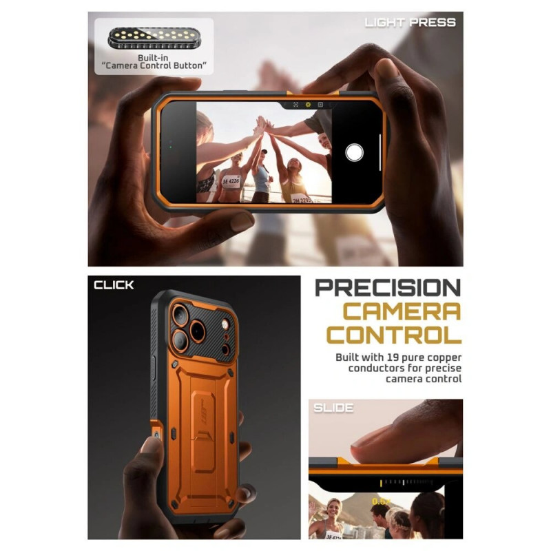 Supcase Unicorn Beetle Pro dėklas skirtas Apple iPhone 17 Pro Max, koralinės spalvos