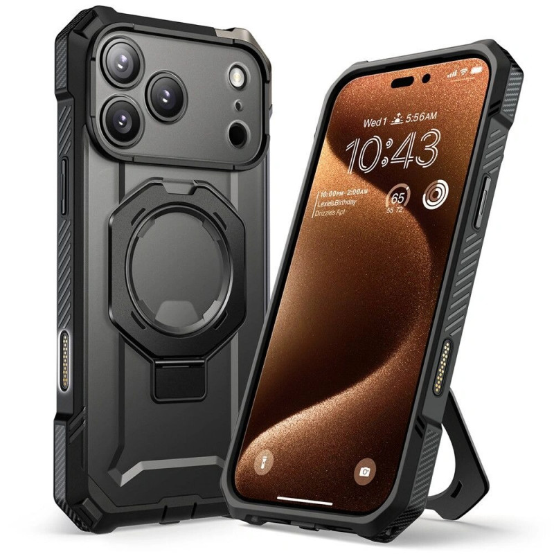 Supcase Unicorn Beetle Grip Mag MagSafe dėklas, skirtas Apple iPhone 17 Pro Max, juodas