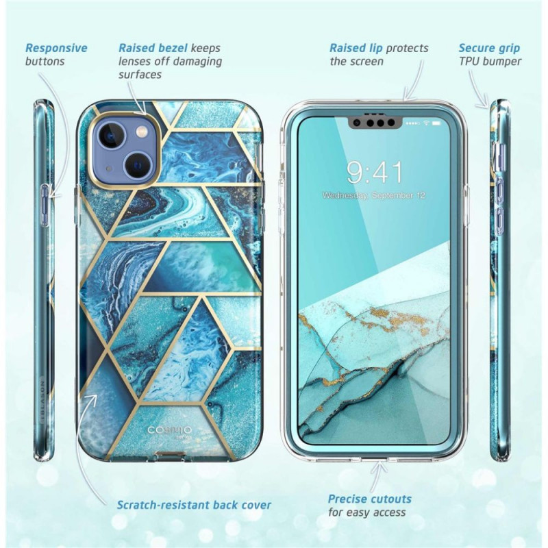 Supcase Cosmo dėklas, skirtas Apple iPhone 14 Plus / 15 Plus, Ocean Blue