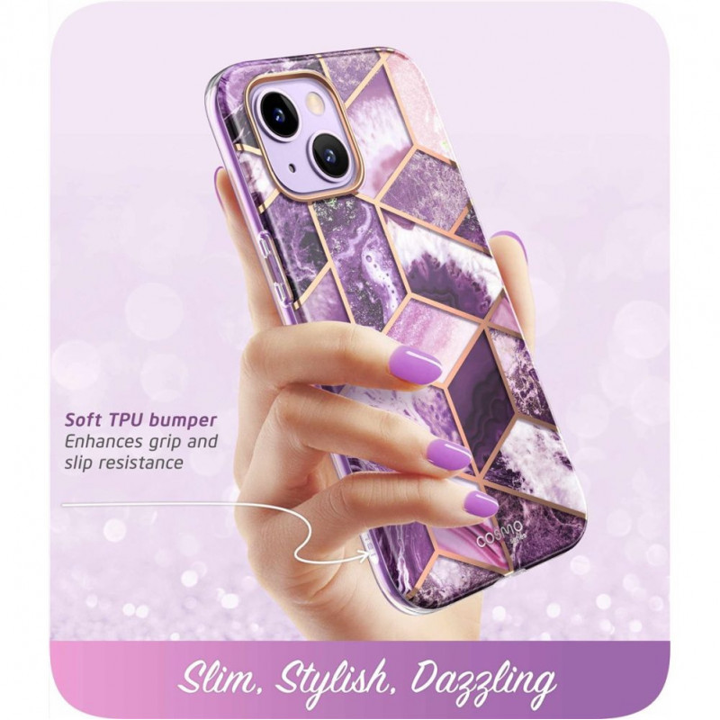 Supcase Cosmo Supcase dėklas, skirtas Apple iPhone 14 Plus / 15 Plus, Marble Purple