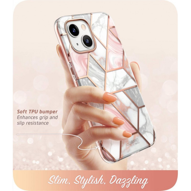 Supcase Cosmo dėklas, skirtas Apple iPhone 14 Plus / 15 Plus, Pink Marble