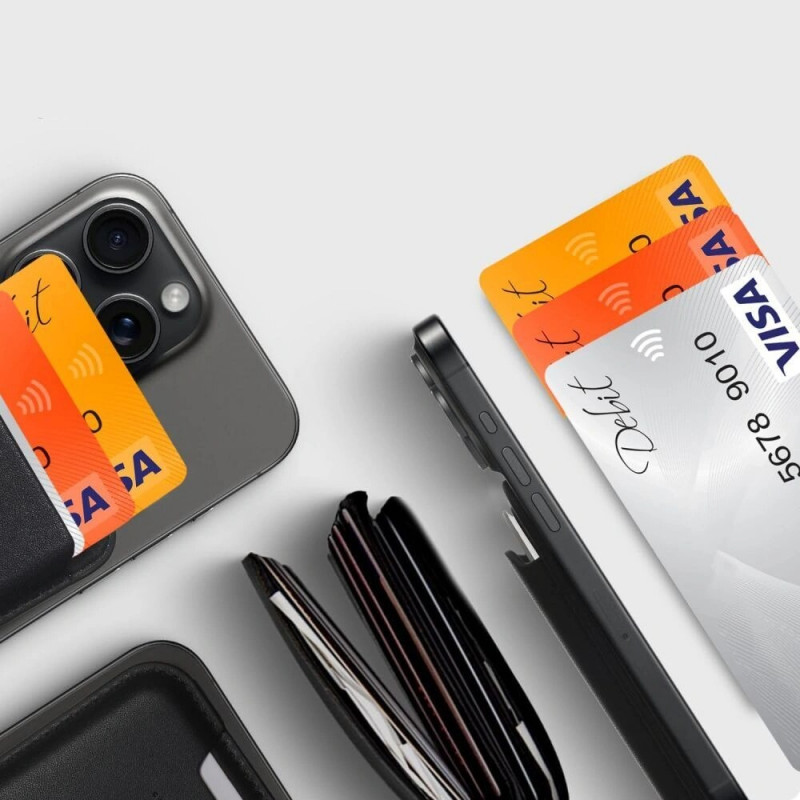 Tech-Protect MagWallet MagSafe universali magnetinė kortelių ar dokumentų laikyklė, juoda
