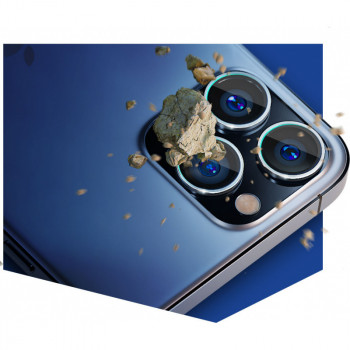 3MK Lens Protection Pro fotoaparato objektyvo apsauginis stiklas, skirta Apple iPhone 14 Plus / 15 Plus, Sierra Blue