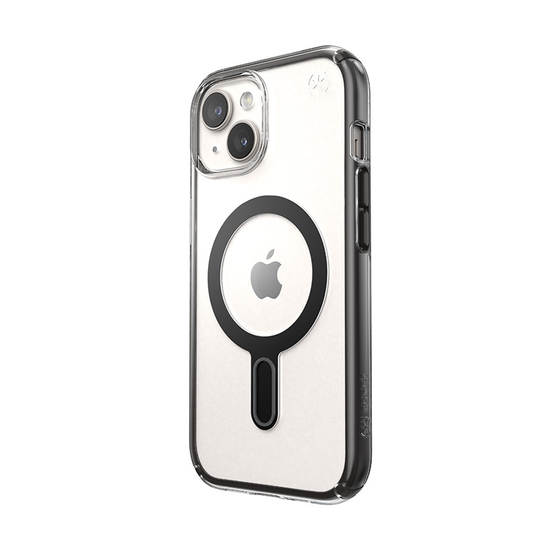 Speck Presidio Perfect-Clear ClickLock & MagSafe SPK526 dėklas, skirtas Apple iPhone 15 / 14 / 13, Clear / Frosted Black / Slate Grey