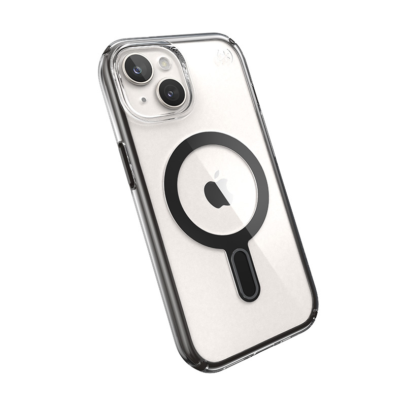 Speck Presidio Perfect-Clear ClickLock & MagSafe SPK526 dėklas, skirtas Apple iPhone 15 / 14 / 13, Clear / Frosted Black / Slate Grey