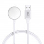 Tech-Protect MC02 UltraBoost magnetinis įkroviklio kabelis USB-A 100 cm, skirtas Apple Watch, baltas
