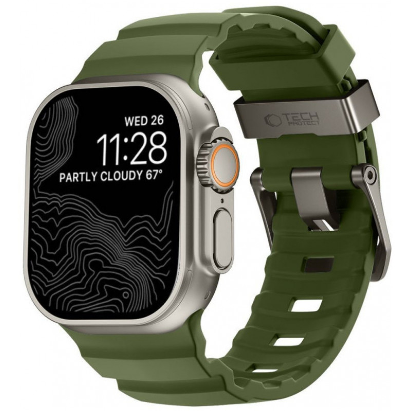 Tech-Protect Motion Apple Watch 8 / 9 / 10 / 11 / 12 / SE / Ultra 44/45/46/49 mm apyrankė, Tactical Green