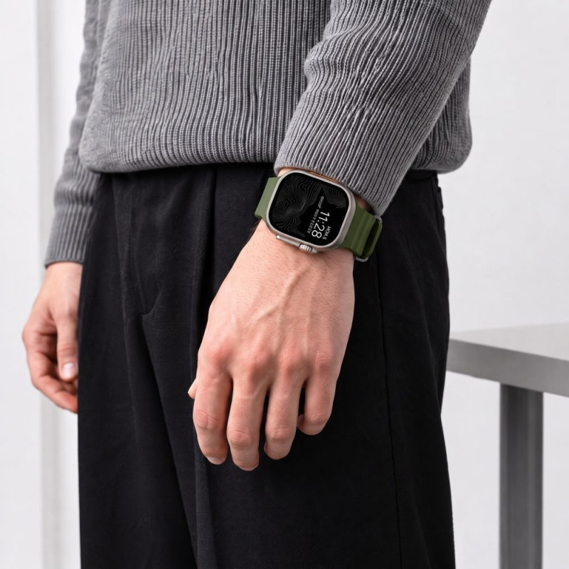 Tech-Protect Motion Apple Watch 8 / 9 / 10 / 11 / 12 / SE / Ultra 44/45/46/49 mm apyrankė, Tactical Green