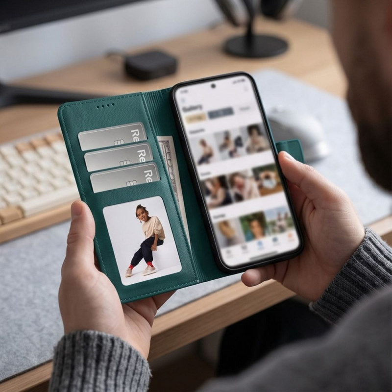 Tech-Protect Wallet Tech-Protect dėklas Xiaomi Redmi Note 17 Pro 5G, žalias