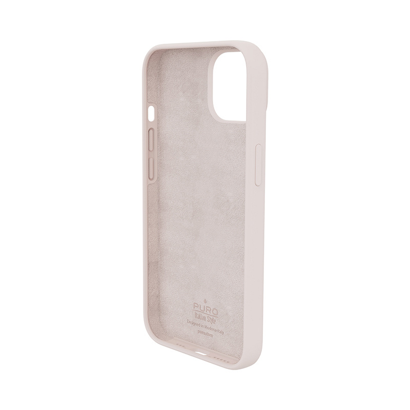 Puro ICON Antimicrobial Cover silikoninis dėklas, skirtas Apple iPhone 14 Plus / 15 Plus, Pink Sand