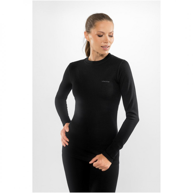 Viking Meriboo Lady Set Merino moteriškas apatinis sluoksnis, juodas, L