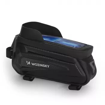Wozinsky WBB28BK dviračio rėmo rankinė su telefono dėklu, 1,7 l, juoda