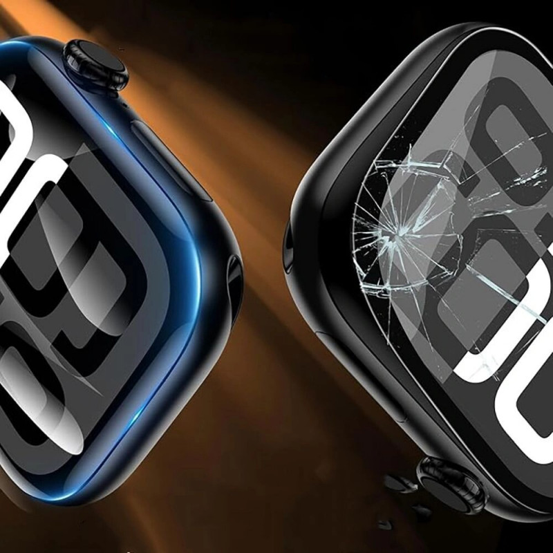 Tech-Protect Easy Set Flex+ hibridinis stiklas Apple Watch 10 / 11 46 mm (3 vnt.), juodas