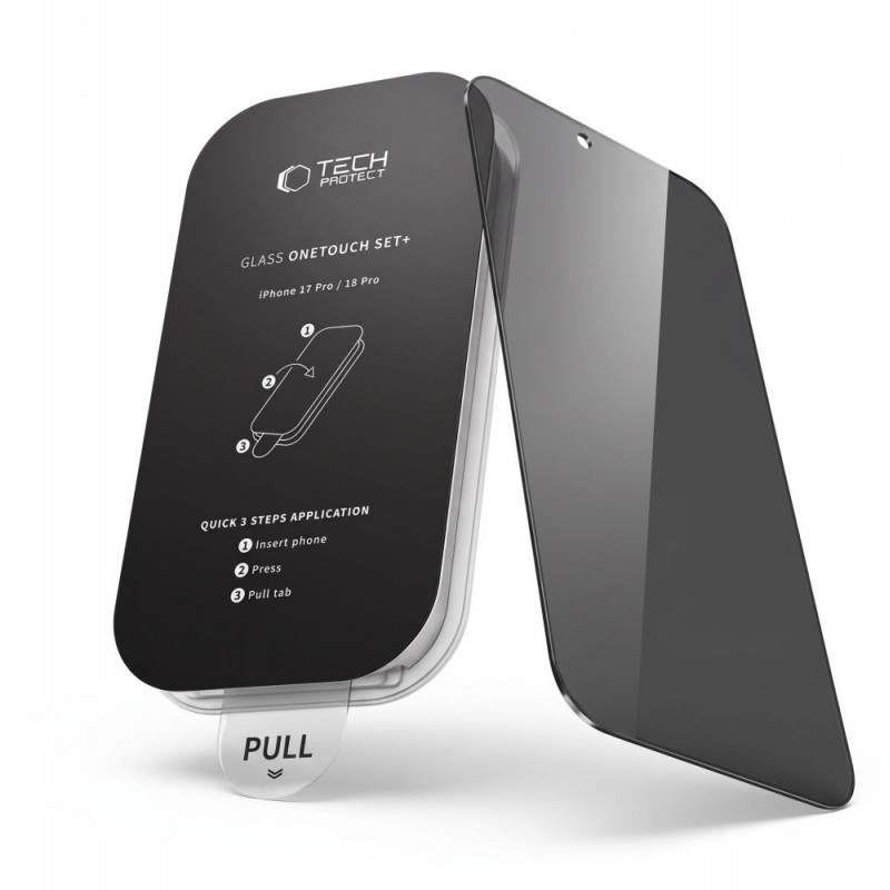 Tech-Protect OneTouch Set Spy+ privatumo grūdintas stiklas Apple iPhone 18 Pro (2 vnt.)