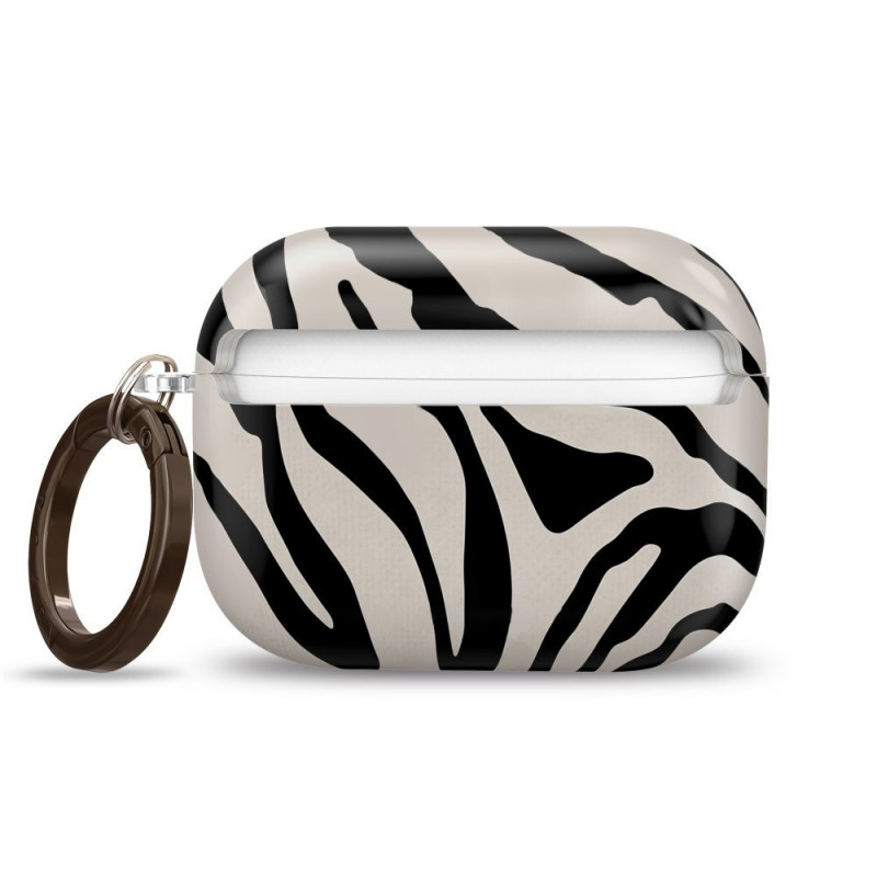 Tech-Protect Lamano Nature Muse dėklas Apple AirPods Pro 3 su karabinu, juodas ir smėlio spalvos