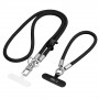Tech-Protect C10S Rope kryžminė ir riešo telefono dirželių rinkinys, Black/Titanium