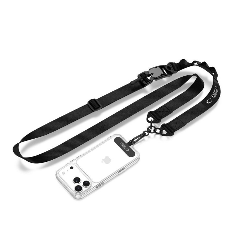 Tech-Protect C9S Rope Crossbody telefono petnešėlė, juoda