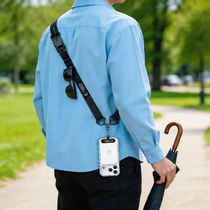 Tech-Protect C9S Rope Crossbody telefono petnešėlė, juoda