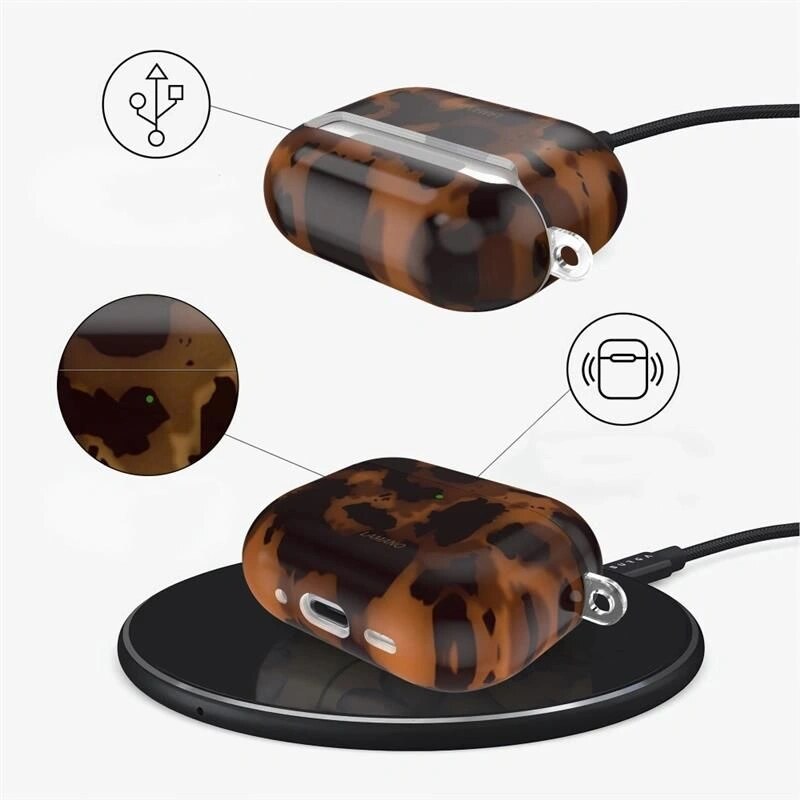 Tech-Protect Lamano Tech-Protect dėklas Apple AirPods Pro 3 ausinukams, juodas ir rudas