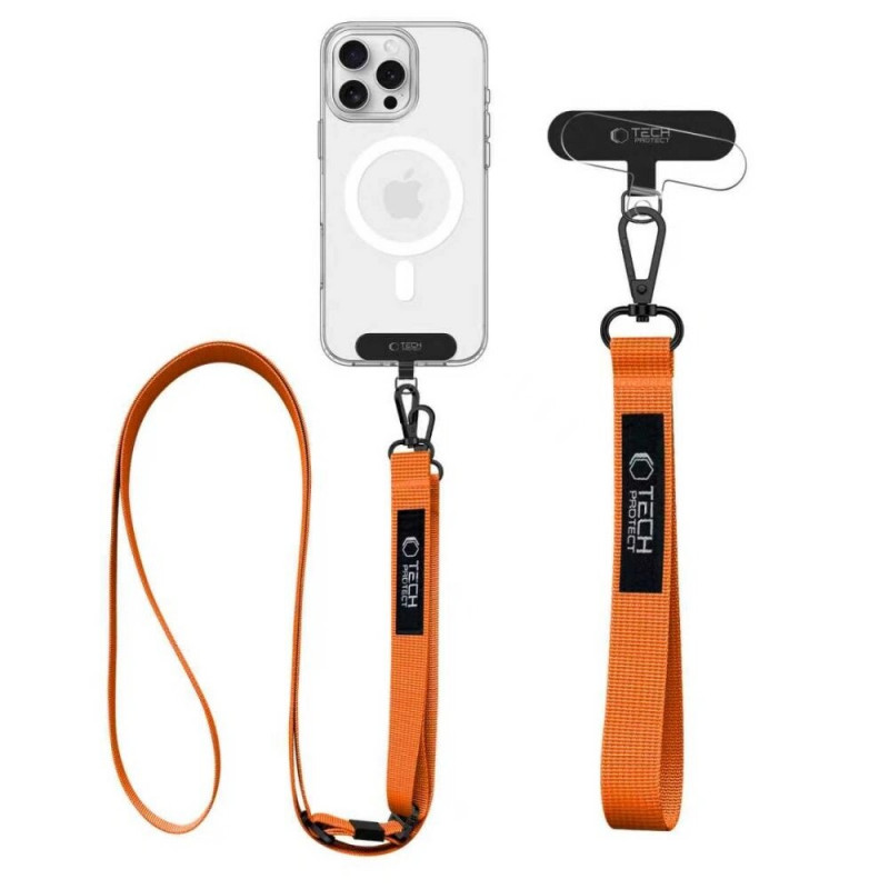 Tech-Protect C6S Rope Crossbody telefono pakabukas, Cosmic Orange