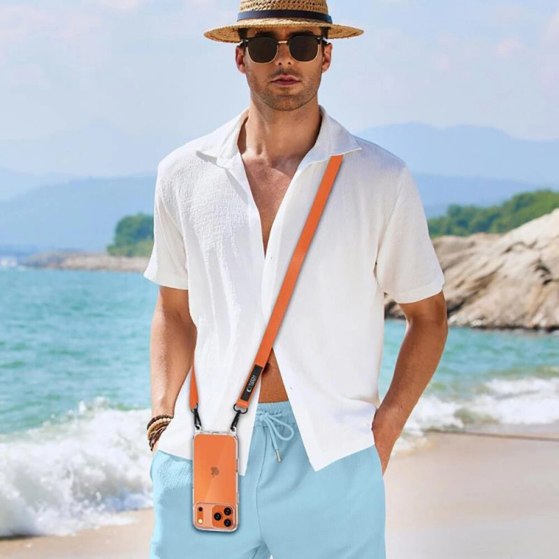 Tech-Protect C6S Rope Crossbody telefono pakabukas, Cosmic Orange