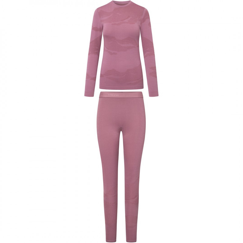 Viking Gasher Lady Set Merino moteriški apatiniai, rožiniai, S