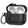 Tech-Protect Slim Hook polikarbonatinis dėklas Apple AirPods Pro 3 ausinukams, juodas