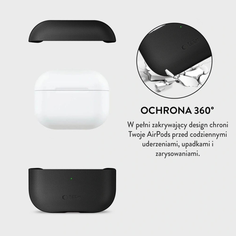 Tech-Protect NaturalFit odinis dėklas Apple AirPods Pro 3, juodas