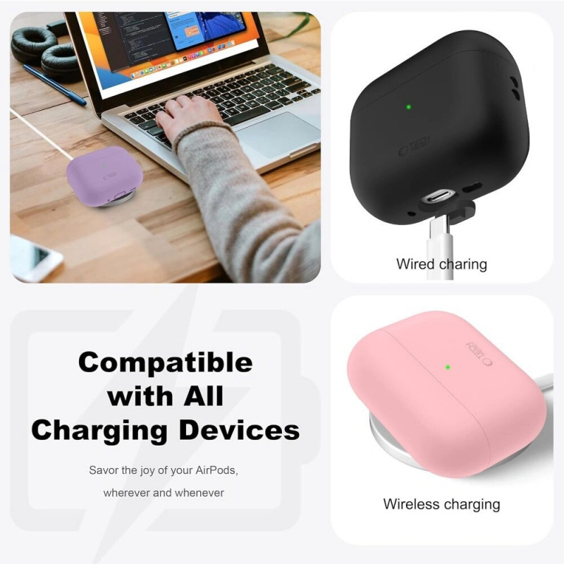 Tech-Protect Silicone silikoninis dėklas Apple AirPods Pro 3, Navy Blue