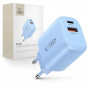 Tech-Protect NCA30 sieninis įkroviklis USB-A, USB-C PD 30W / QC3.0, baby blue