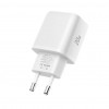 Tech-Protect NCA20 sieninis įkroviklis su USB-A / USB-C, PD 20W / QC3.0 ir USB-C / USB-C kabeliu 100 cm, baltas