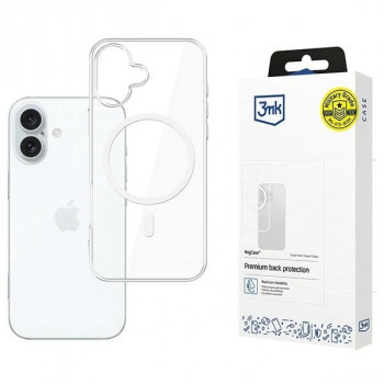 3MK MagCase MagSafe išmaniojo telefono dėklas, skirtas Apple iPhone 16 Plus, permatomas
