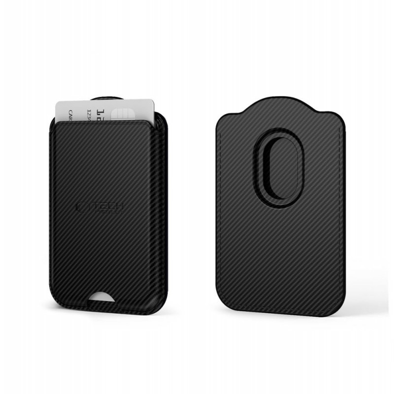 Tech-Protect CH02 MagWallet MagSafe universalus magnetinis kortelių laikiklis, Carbon