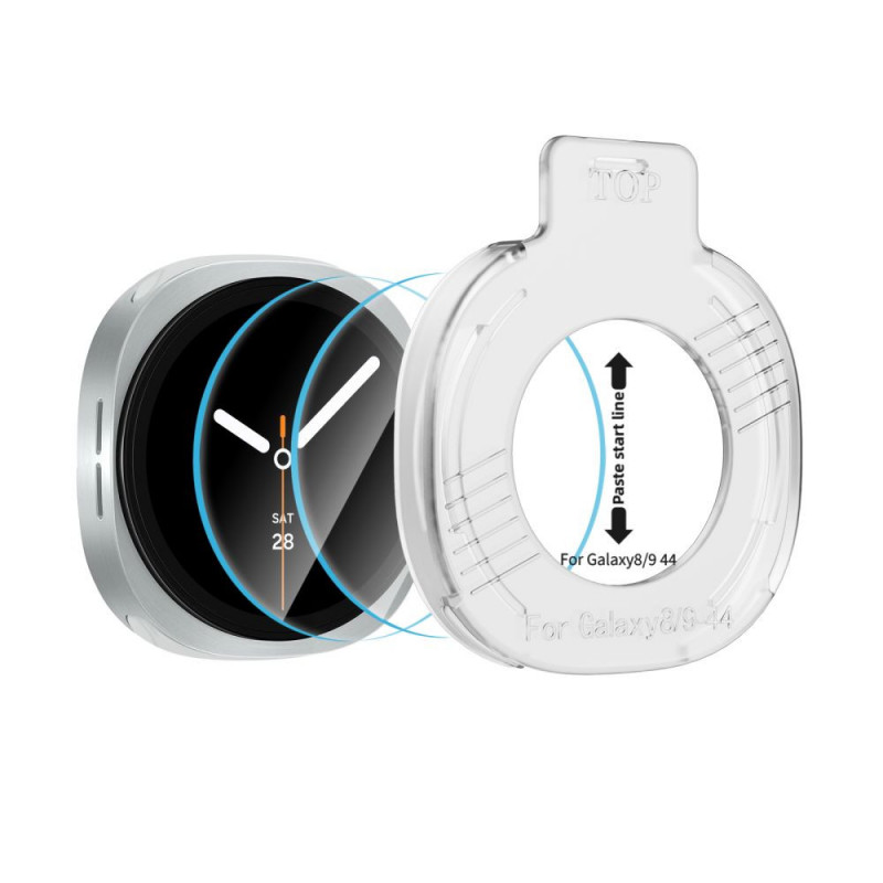 Tech-Protect Easy Set+ grūdintas stiklas, skirta Samsung Galaxy Watch 8 / 9 44 mm, permatomas (2 vnt.)