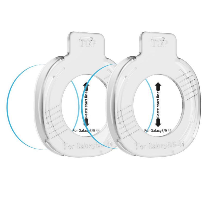 Tech-Protect Easy Set+ grūdintas stiklas, skirta Samsung Galaxy Watch 8 / 9 44 mm, permatomas (2 vnt.)