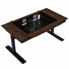 Lian Li DK07 Wood Edition kompiuterio korpusas-stalas, dviejų sistemų, 2x E-ATX, reguliuojamo aukščio, riešutmedžio / juodas