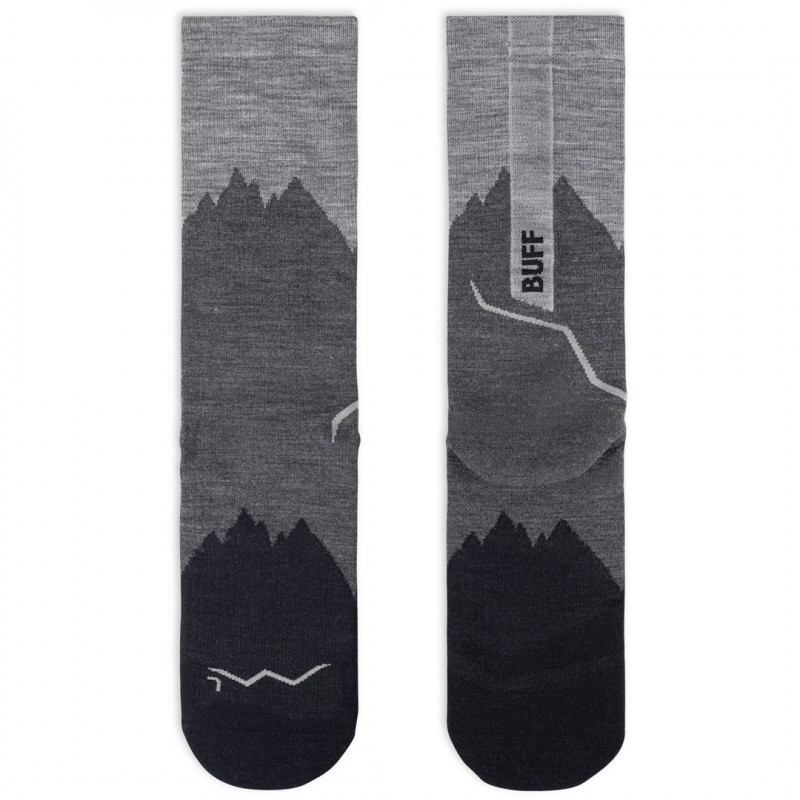 Buff Merino Lightweight Crew LWC3 kojinės, juodos, L