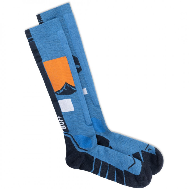 Buff Merino HW Over The Calf HWO1 kojinės, Royal Blue, L