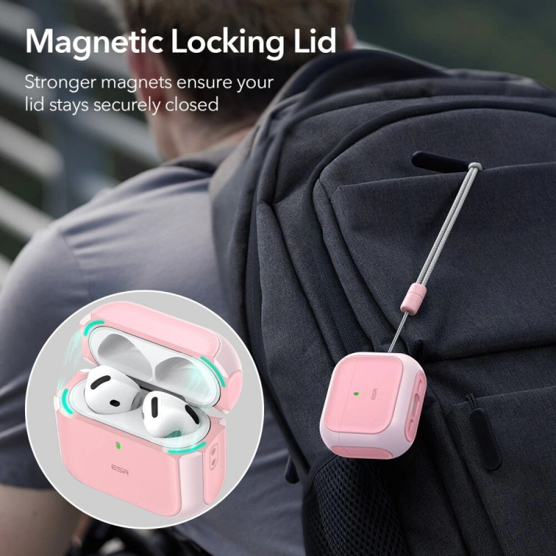 ESR Orbit HaloLock MagSafe dėklas Apple AirPods 4, rausvas