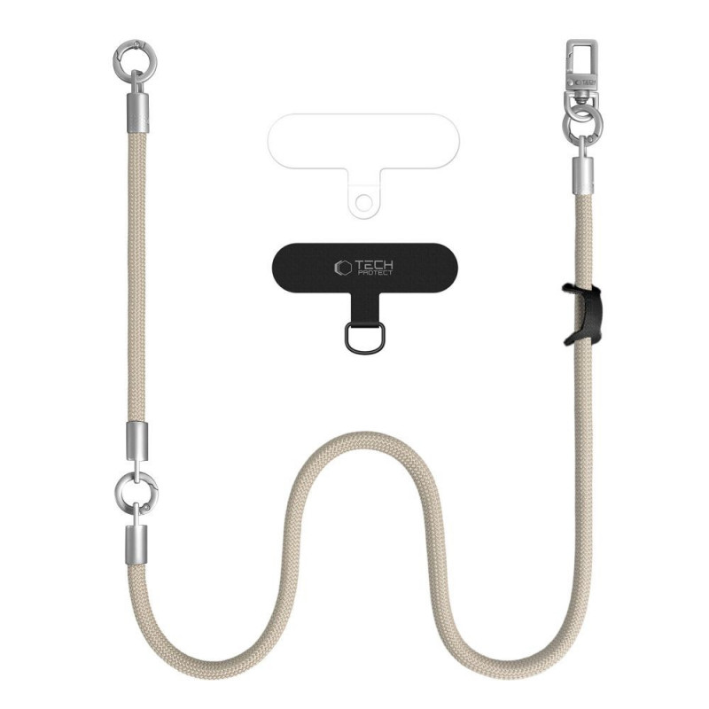 Tech-Protect C10S Rope kryžminė ir riešo dirželių rinkinys, Desert Beige/Titanium