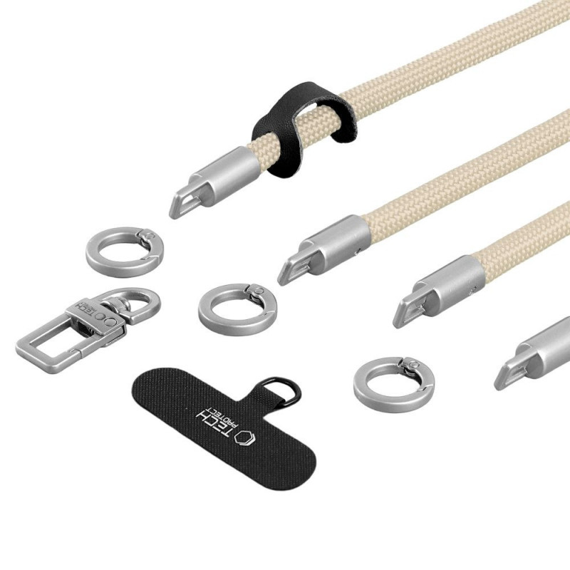 Tech-Protect C10S Rope kryžminė ir riešo dirželių rinkinys, Desert Beige/Titanium