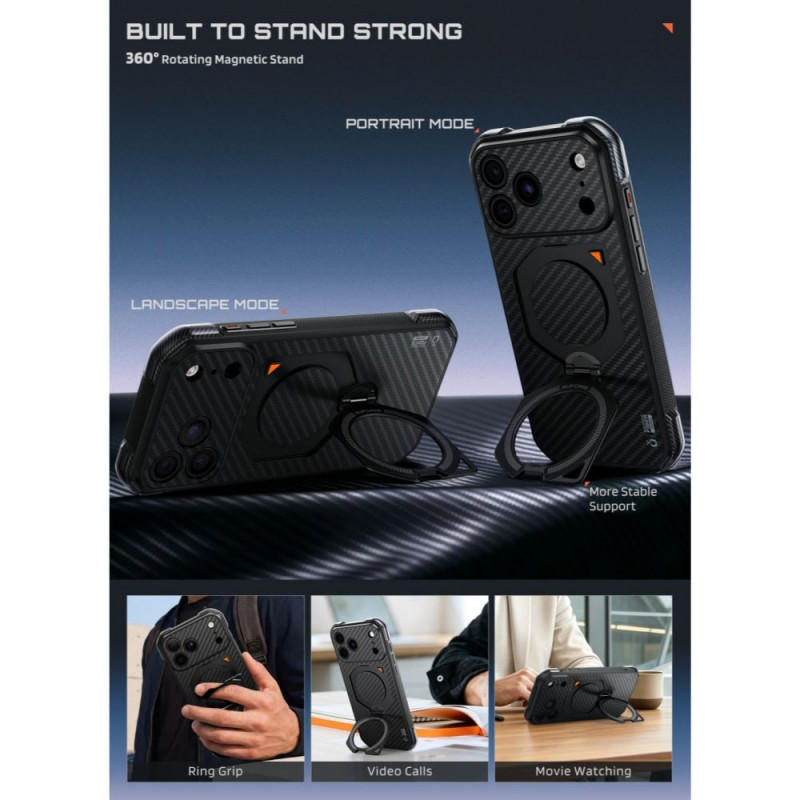 Supcase UB Aero MagSafe Aramid dėklas, skirtas Apple iPhone 17 Pro Max / 18 Pro Max, juodas